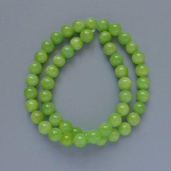 Onyx Beads - Smooth Round Balls, 8.5 mm Diameter, Approximately 40 cm Long on Beading Thread