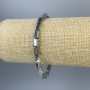 Rectangular Hematite Bracelet, Silver Color, 8x4 mm Beads, Length 18 cm, Stretch