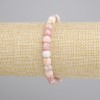 Rose Quartz Faceted Cube Bracelet, diameter 6x6mm+-, length 18cm+- stretch