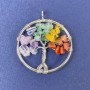 Tree of Life Pendant, assorted natural stones, 31×36 mm+
