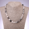 Rutile quartz necklace 'Hairy' faceted beads, 9×10 mm diameter, 48 cm length