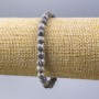 Gray Ocean Jasper Bracelet (Acrylic) Smooth Beads, 6mm Diameter, 18cm Length (Stretch)