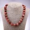 Necklace with Aventurine (synthetic) 'Golden Sand', faceted beads, 13–15 mm diameter, 50 cm long