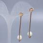 Xuping Mallorca Bead Stud Earrings, 8 mm Diameter, 4.5 cm Length, 18K Gold Plating